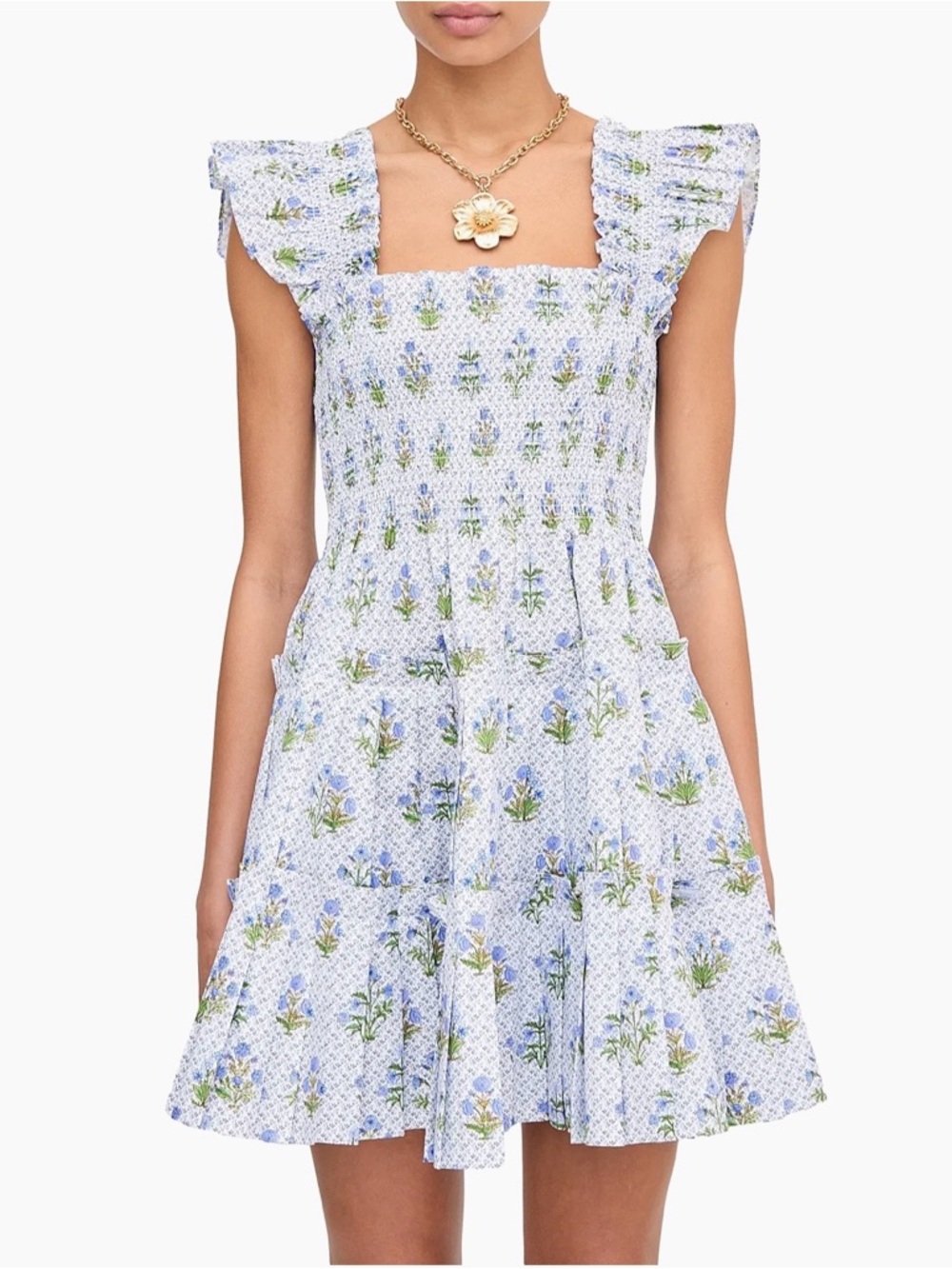 Hill House Charlotte nap dress in blue block print